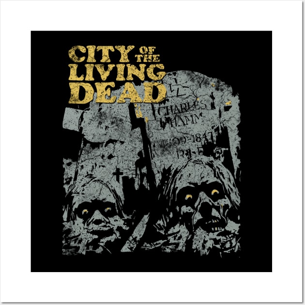 Retro City of the Living Dead Fulci Cult Classic Horror Fan Art Wall Art by darklordpug